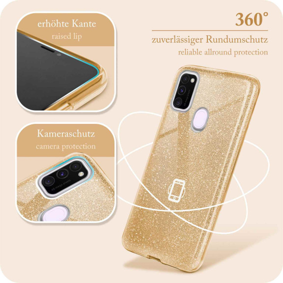 ONEFLOW Glitter Case Samsung Galaxy M30s mit Glitzer Look – Weiteres Produktbild 5