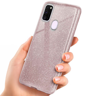 ONEFLOW ONEFLOW Glitter Case Samsung Galaxy M30s mit Glitzer Look – Gloss-Rosé