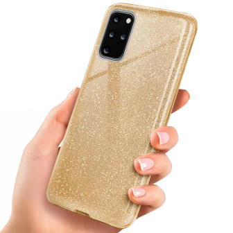ONEFLOW Glitter Case Samsung Galaxy S20 Plus mit Glitzer Look – Shine-Gold