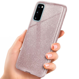 ONEFLOW Glitter Case Samsung Galaxy S20 5G mit Glitzer Look – Gloss-Rosé