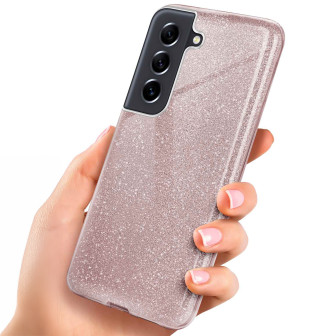 ONEFLOW Glitter Case Samsung Galaxy S21 FE 5G mit Glitzer Look – Gloss-Rosé