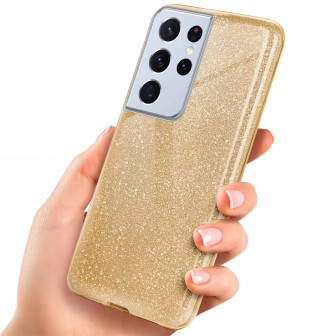 ONEFLOW Glitter Case Samsung Galaxy S21 Ultra mit Glitzer Look – Shine-Gold ONEFLOW Glitter Case Samsung Galaxy S21 Ultra mit Glitzer Look – Shine-Gold