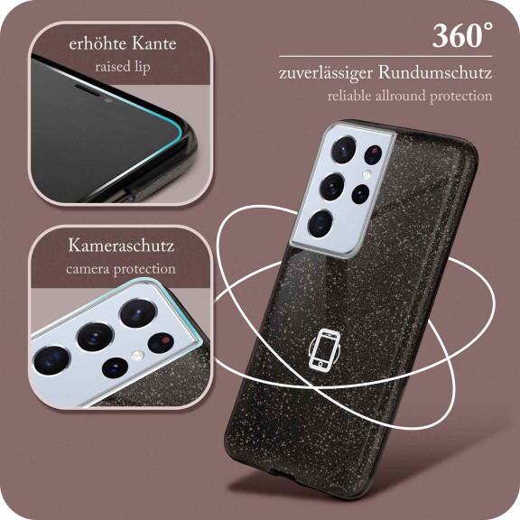 ONEFLOW Glitter Case Samsung Galaxy S21 Ultra mit Glitzer Look – Weiteres Produktbild 5