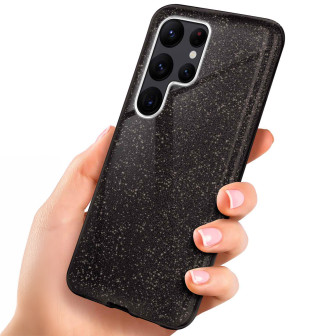 ONEFLOW Glitter Case Samsung Galaxy S22 Ultra mit Glitzer Look – Glamour-Black ONEFLOW Glitter Case Samsung Galaxy S22 Ultra mit Glitzer Look – Glamour-Black