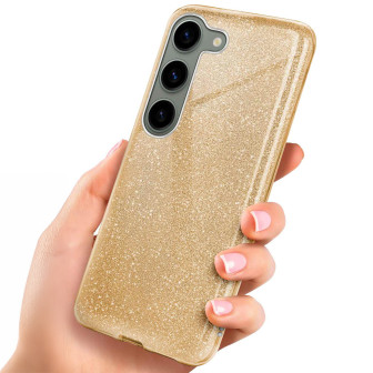 ONEFLOW Glitter Case Samsung Galaxy S23 mit Glitzer Look – Shine-Gold