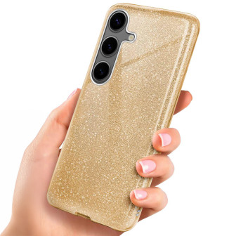 ONEFLOW Glitter Case Samsung Galaxy S24 mit Glitzer Look – Shine-Gold