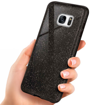 ONEFLOW Glitter Case Samsung Galaxy S7 mit Glitzer Look – Glamour-Black