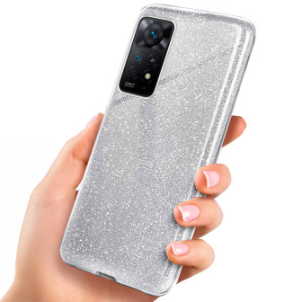 ONEFLOW Glitter Case Redmi Note 11 Pro 5G mit Glitzer Look – Sparkle-Silver