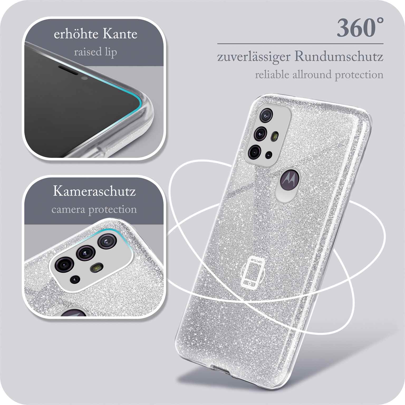 ONEFLOW Glitter Case Motorola Moto G30 mit Glitzer Look – Weiteres Produktbild 5