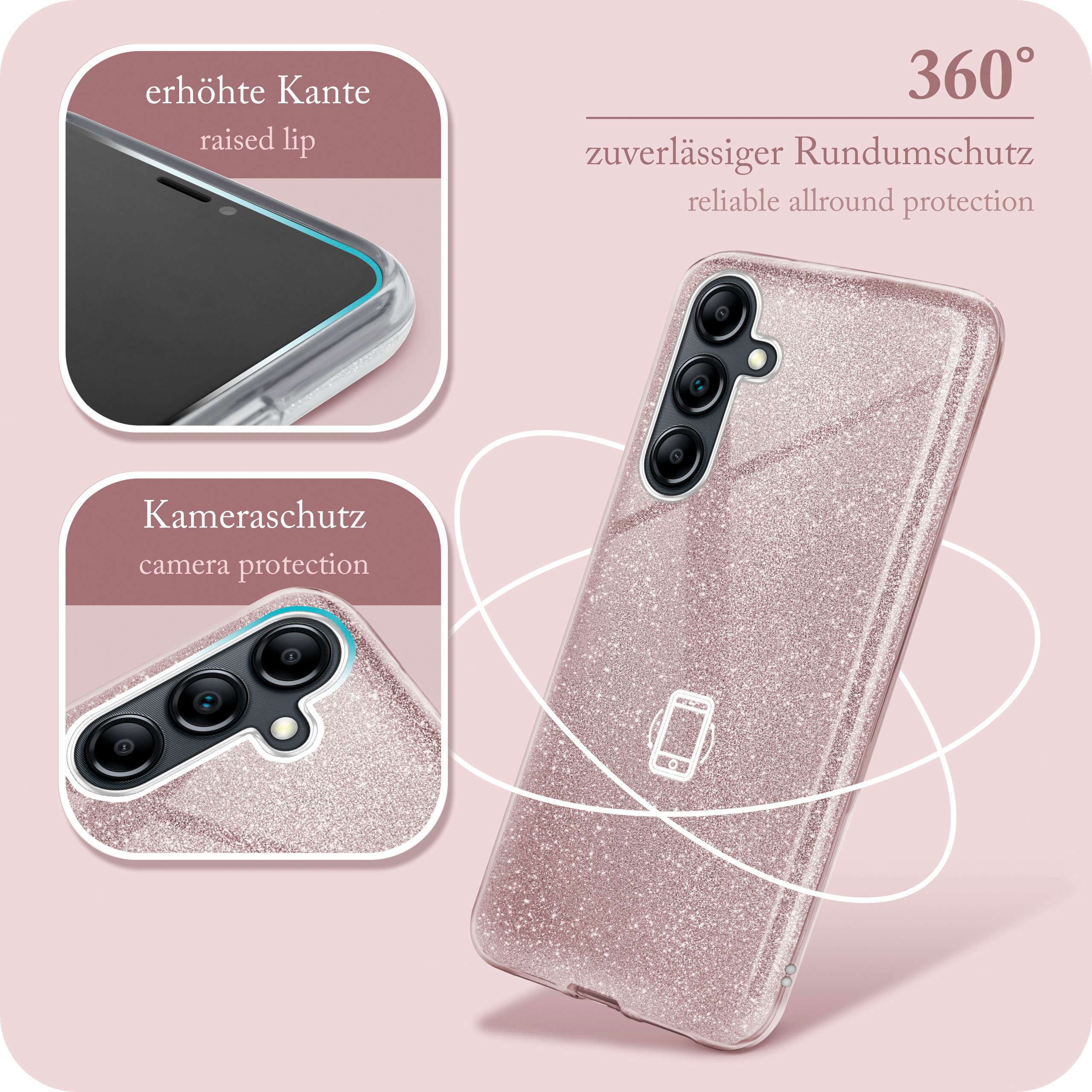 ONEFLOW Glitter Case Samsung Galaxy A14 (4G) mit Glitzer Look – Weiteres Produktbild 5