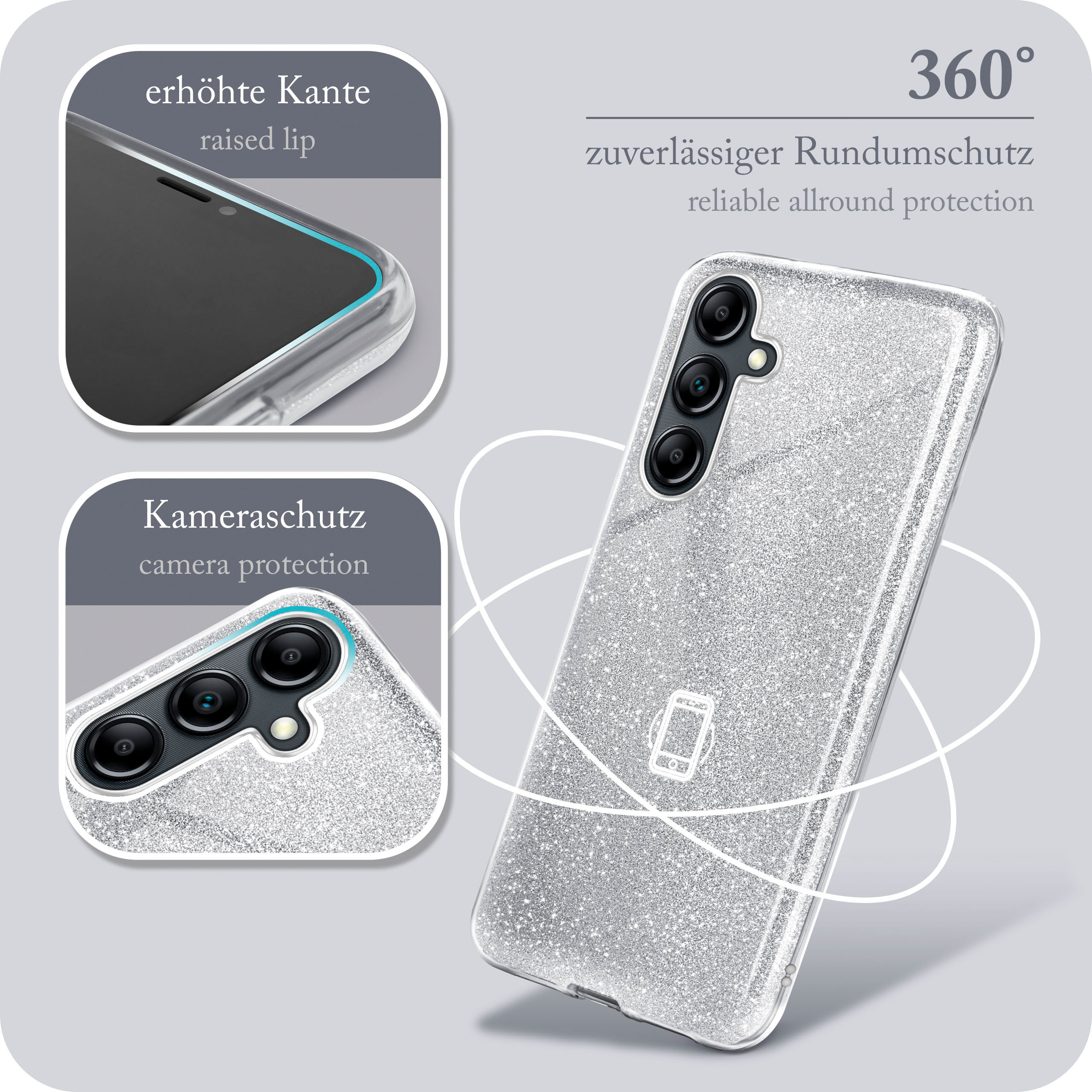 ONEFLOW Glitter Case Samsung Galaxy A14 5G mit Glitzer Look – Weiteres Produktbild 5