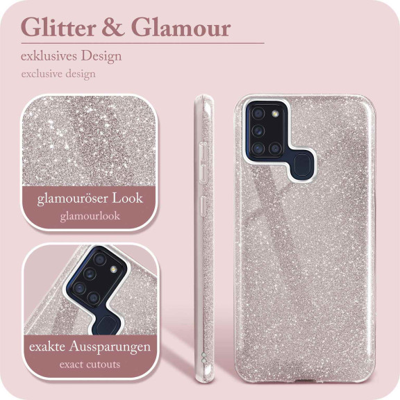 ONEFLOW Glitter Case Samsung Galaxy A21s mit Glitzer Look – Weiteres Produktbild 2