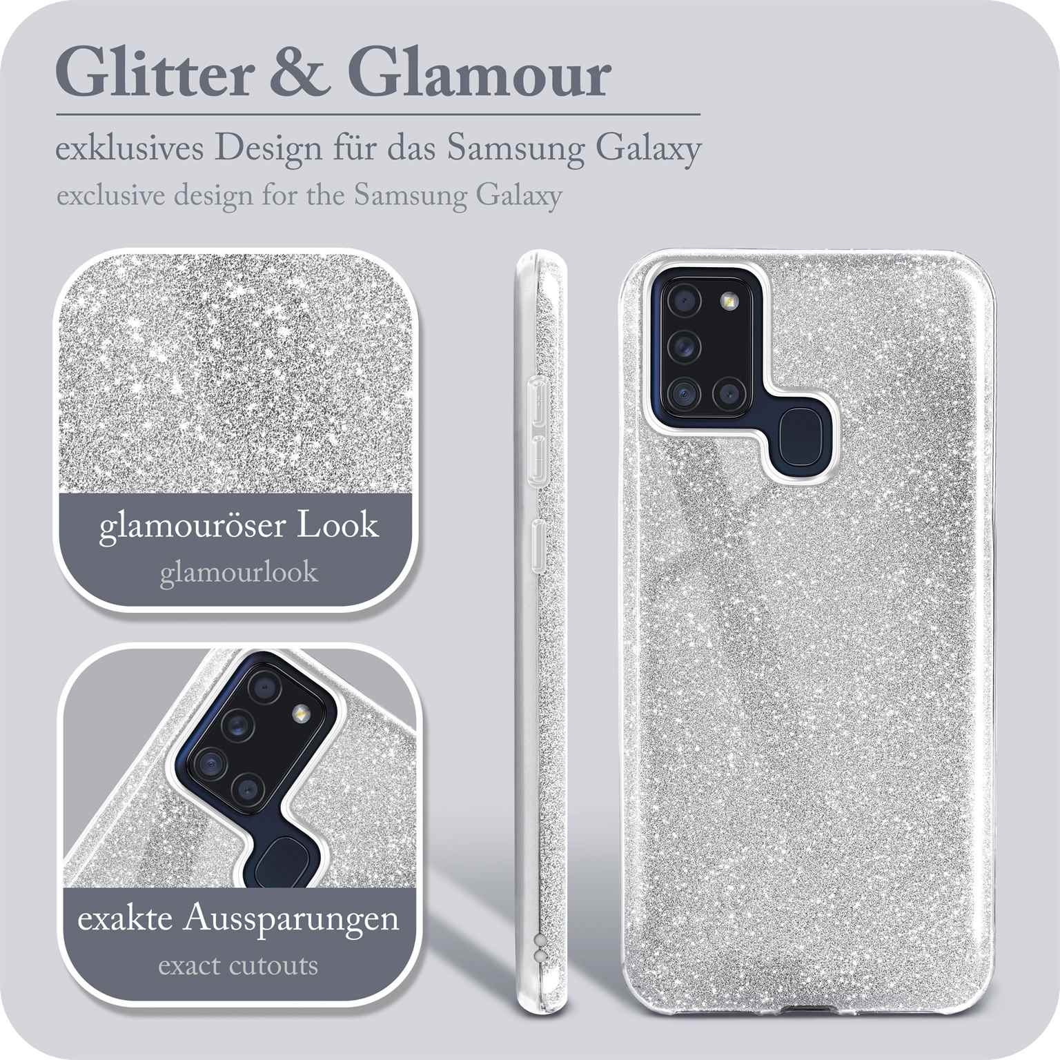 ONEFLOW Glitter Case Samsung Galaxy A21s mit Glitzer Look – Weiteres Produktbild 2