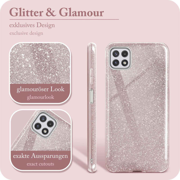 ONEFLOW Glitter Case Samsung Galaxy A22 5G mit Glitzer Look – Weiteres Produktbild 2