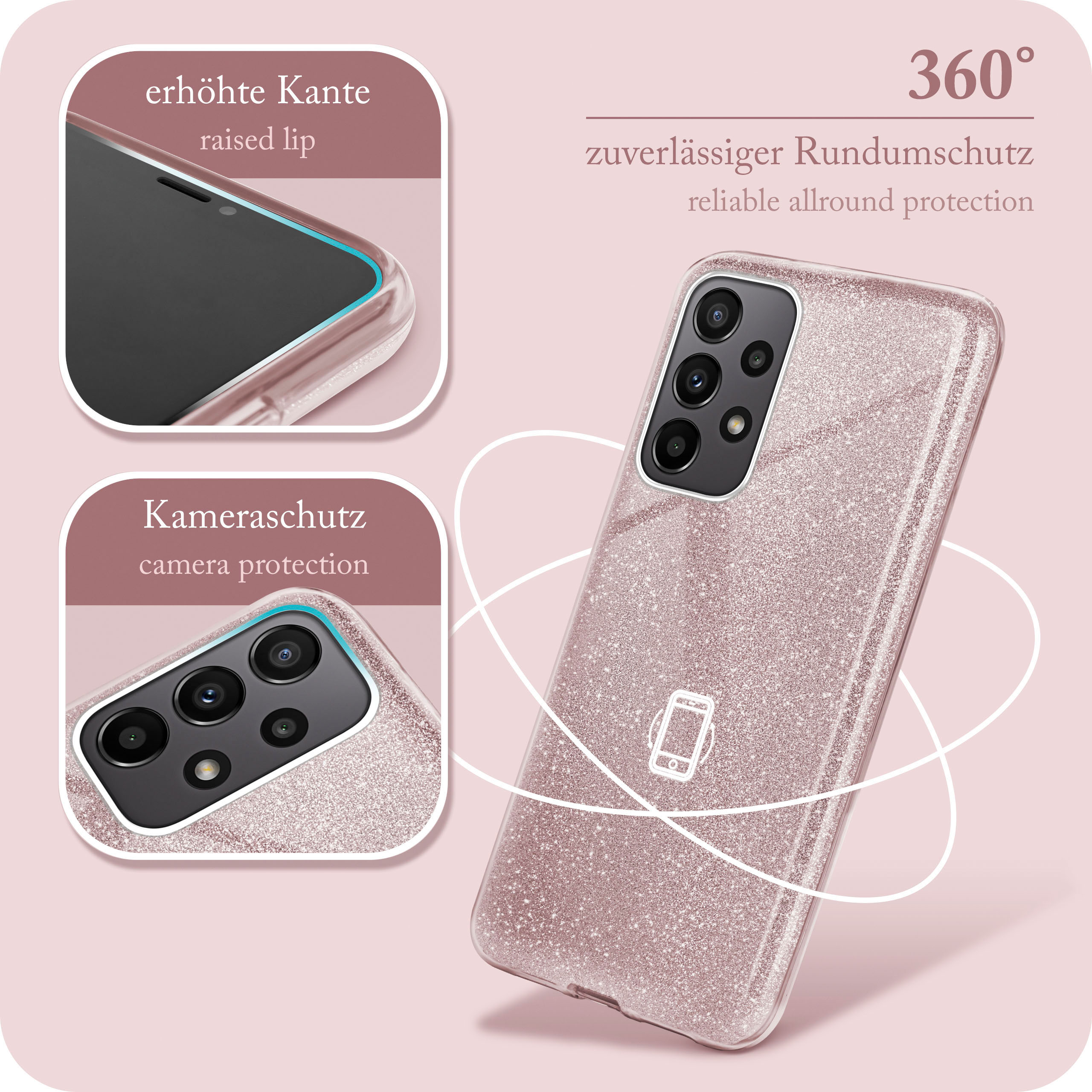 ONEFLOW Glitter Case Samsung Galaxy A23 5G mit Glitzer Look – Weiteres Produktbild 5