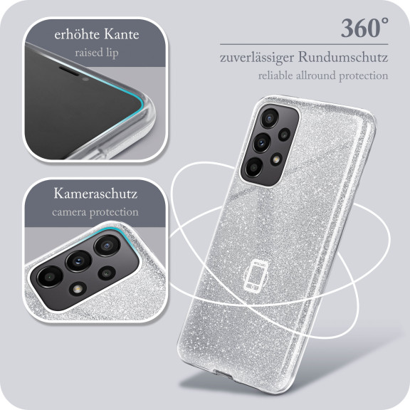 ONEFLOW Glitter Case Samsung Galaxy A23 5G mit Glitzer Look – Weiteres Produktbild 5