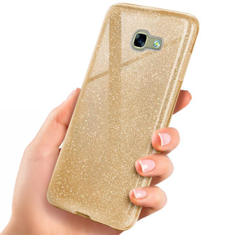 ONEFLOW Glitter Case Samsung Galaxy A3 (2017) mit Glitzer Look – Shine - Gold
