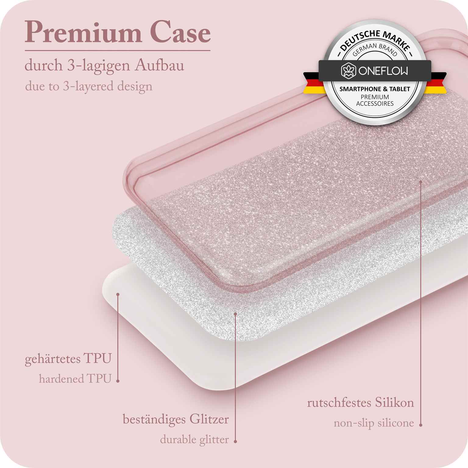 ONEFLOW Glitter Case Samsung Galaxy A34 5G mit Glitzer Look – Weiteres Produktbild 3