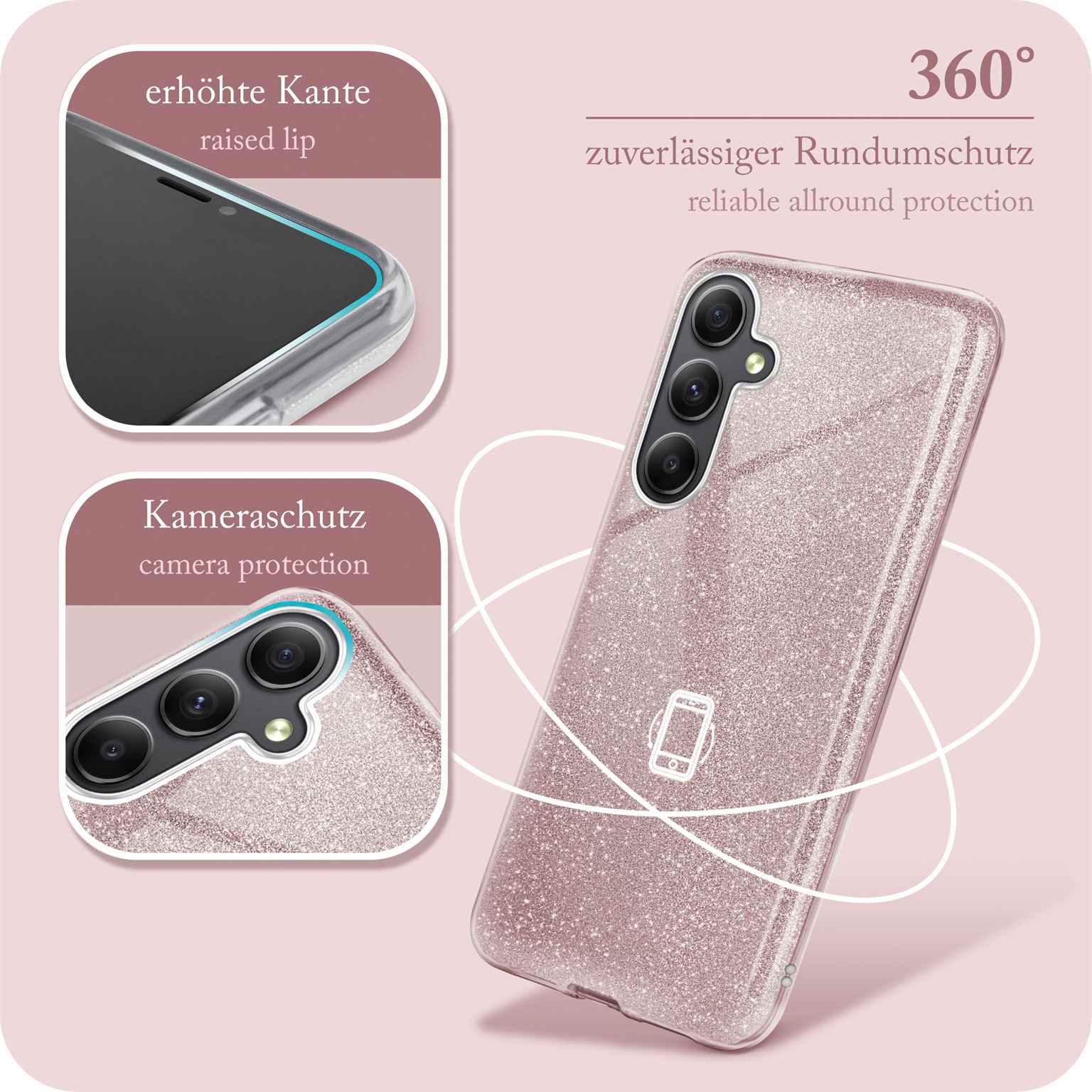 ONEFLOW Glitter Case Samsung Galaxy A34 5G mit Glitzer Look – Weiteres Produktbild 5