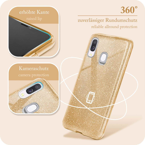 ONEFLOW Glitter Case Samsung Galaxy A40 mit Glitzer Look – Weiteres Produktbild 5