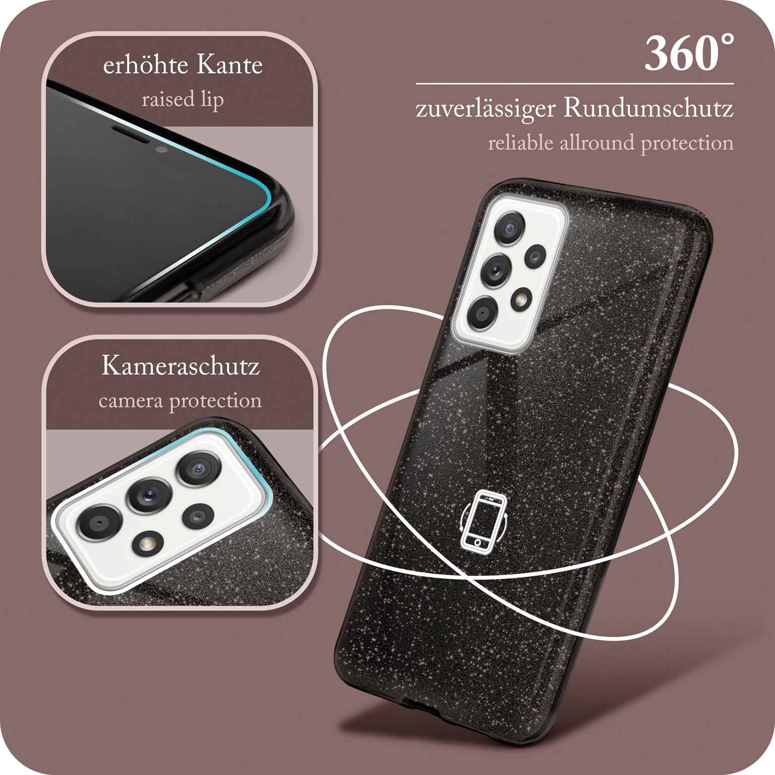 ONEFLOW Glitter Case Samsung Galaxy A52s 5G mit Glitzer Look – Weiteres Produktbild 4
