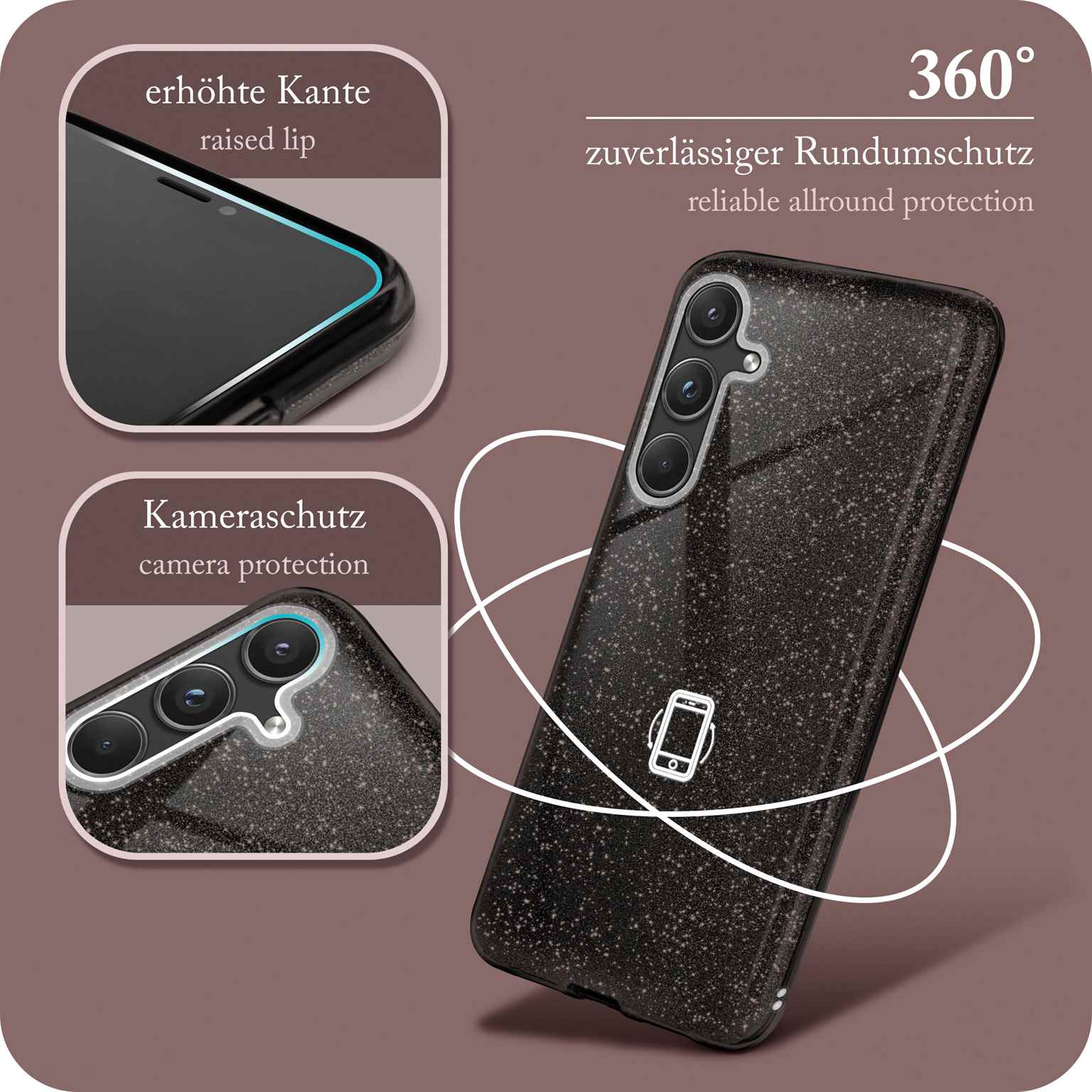 ONEFLOW Glitter Case Samsung Galaxy A55 5G mit Glitzer Look – Weiteres Produktbild 5