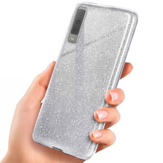 ONEFLOW Glitter Case Samsung Galaxy A7 (2018) mit Glitzer Look – Sparkle - Silver ONEFLOW Glitter Case Samsung Galaxy A7 (2018) mit Glitzer Look – Sparkle - Silver