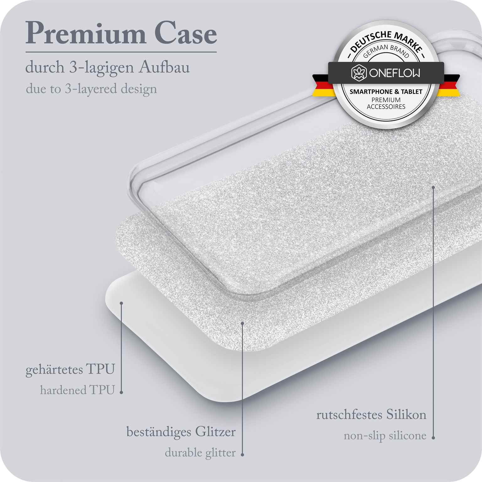 ONEFLOW Glitter Case Samsung Galaxy A7 (2018) mit Glitzer Look – Weiteres Produktbild 2