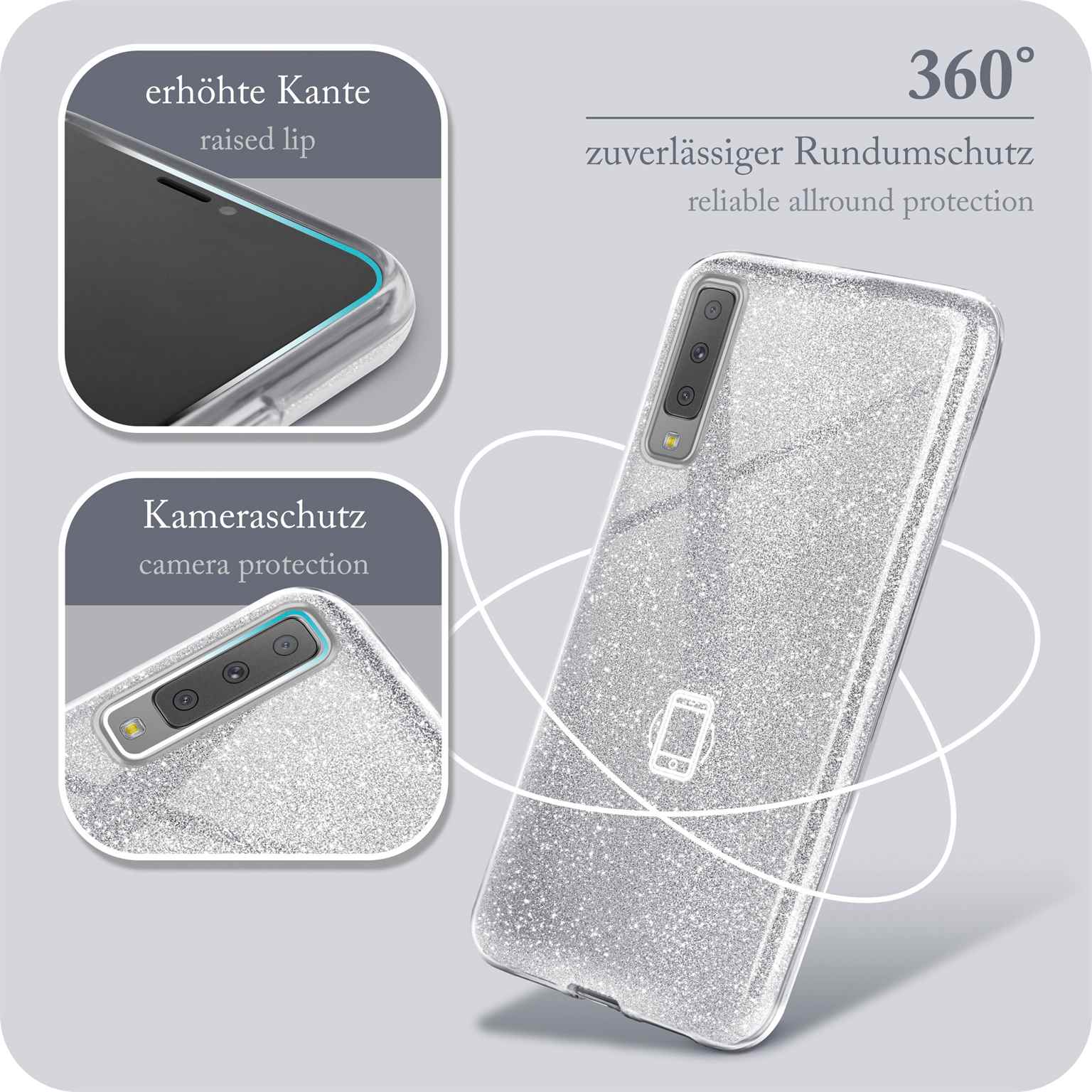 ONEFLOW Glitter Case Samsung Galaxy A7 (2018) mit Glitzer Look – Weiteres Produktbild 4