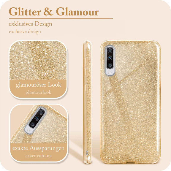 ONEFLOW Glitter Case Samsung Galaxy A70 mit Glitzer Look – Weiteres Produktbild 2