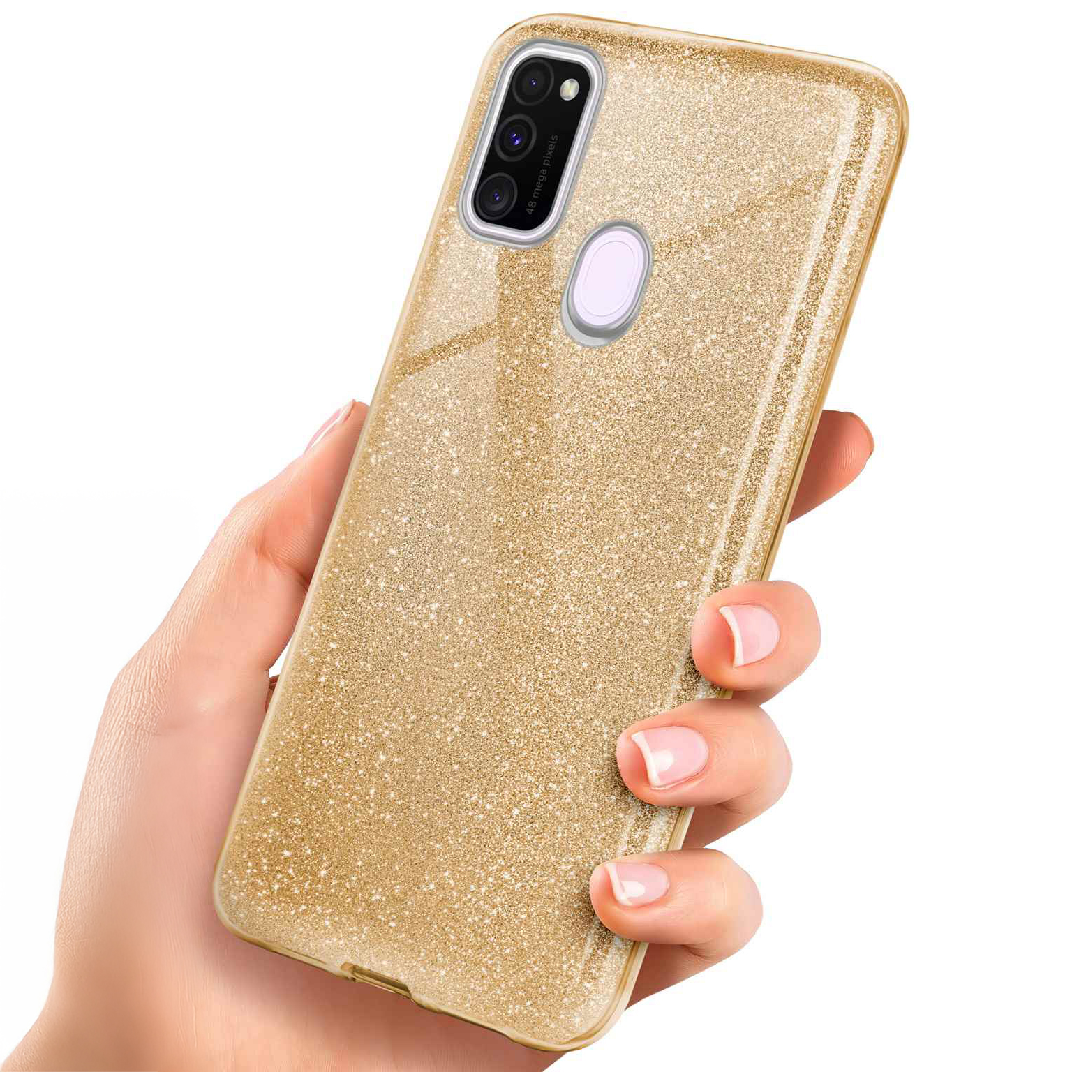ONEFLOW Glitter Case Samsung Galaxy M30s mit Glitzer Look – Weiteres Produktbild 1