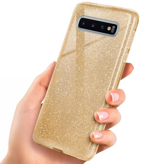 ONEFLOW ONEFLOW Glitter Case Samsung Galaxy S10 Plus mit Glitzer Look – Shine - Gold