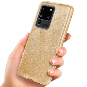 ONEFLOW Glitter Case Samsung Galaxy S20 Ultra mit Glitzer Look – Shine - Gold