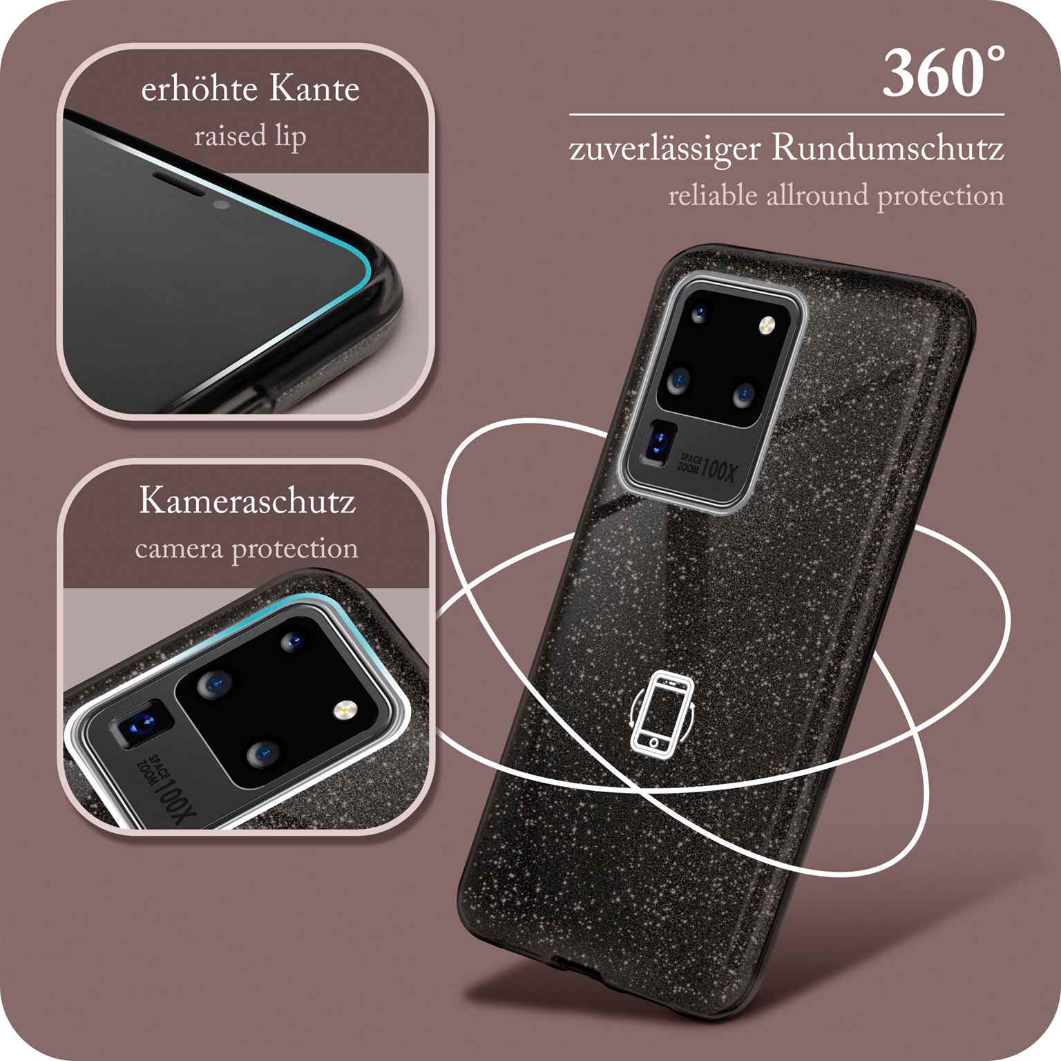 ONEFLOW Glitter Case Samsung Galaxy S20 Ultra 5G mit Glitzer Look – Weiteres Produktbild 5