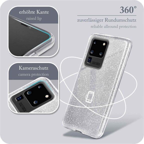 ONEFLOW Glitter Case Samsung Galaxy S20 Ultra 5G mit Glitzer Look – Weiteres Produktbild 5