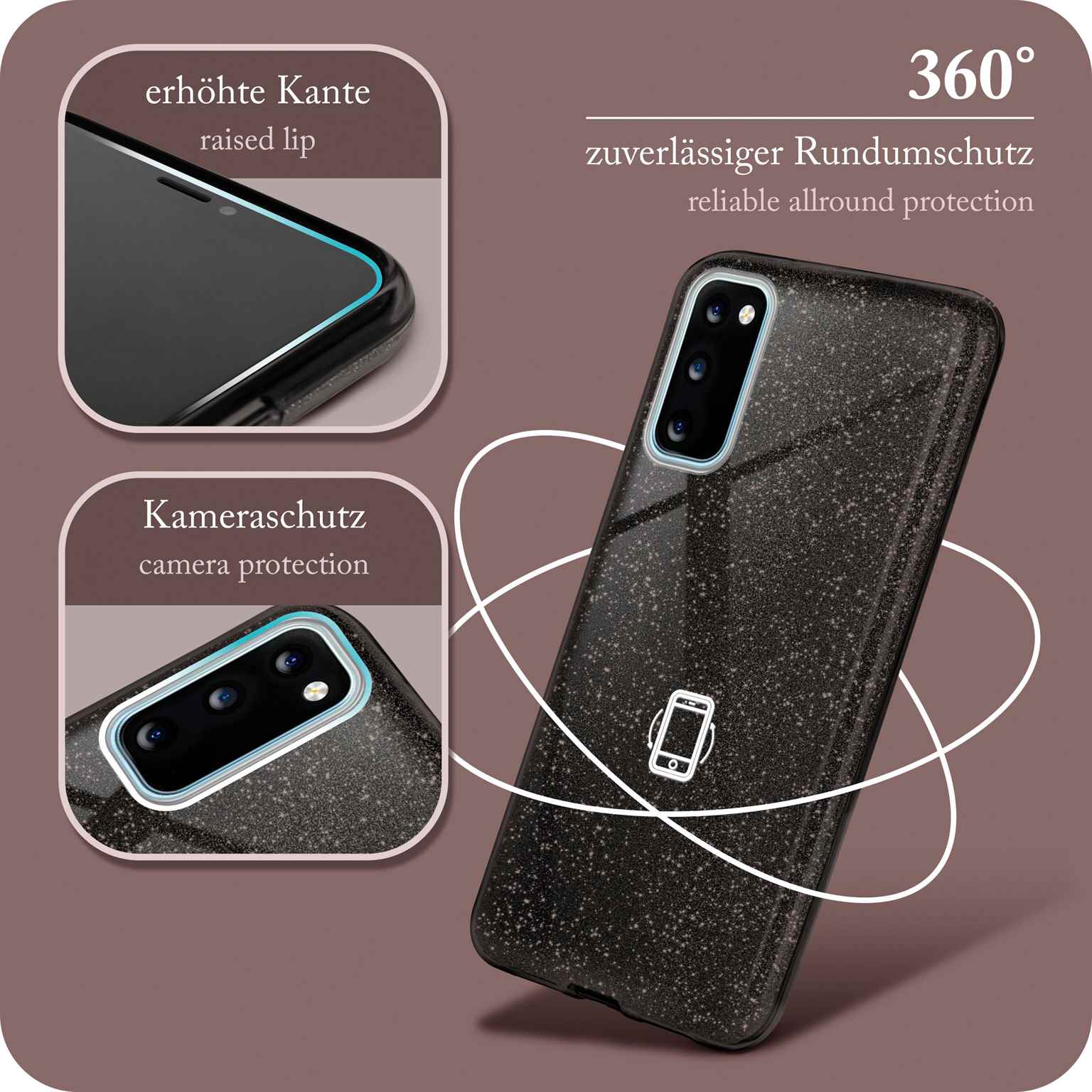 ONEFLOW Glitter Case Samsung Galaxy S20 5G mit Glitzer Look – Weiteres Produktbild 5