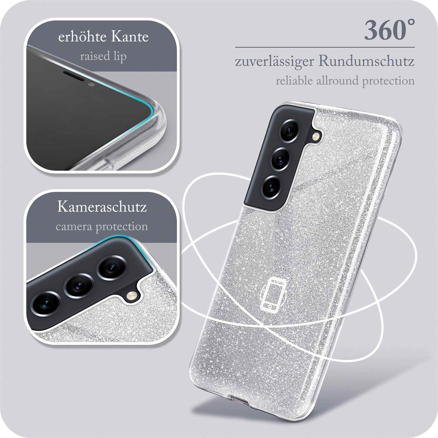 ONEFLOW Glitter Case Samsung Galaxy S21 FE 5G mit Glitzer Look – Weiteres Produktbild 5