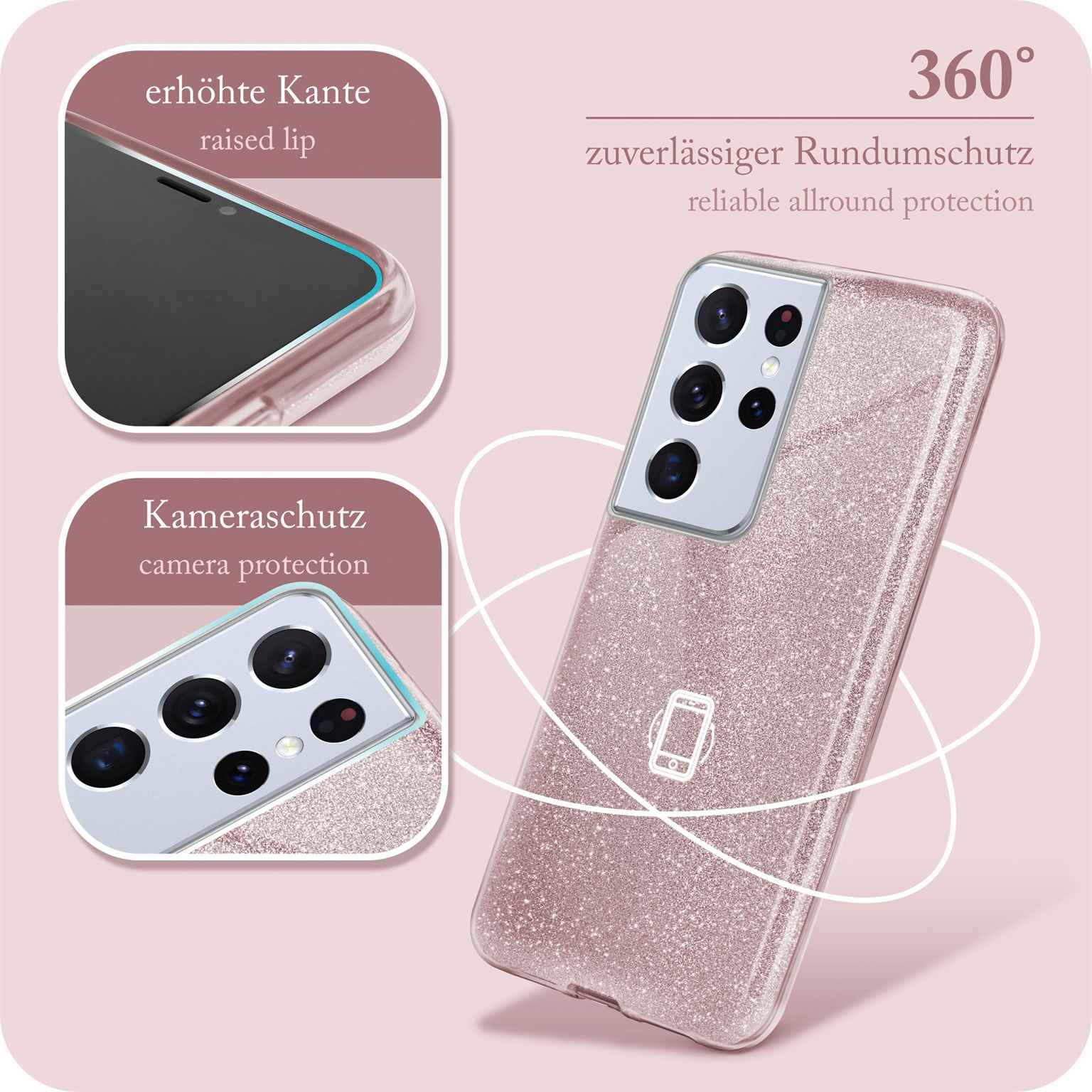 ONEFLOW Glitter Case Samsung Galaxy S21 Ultra mit Glitzer Look – Weiteres Produktbild 5