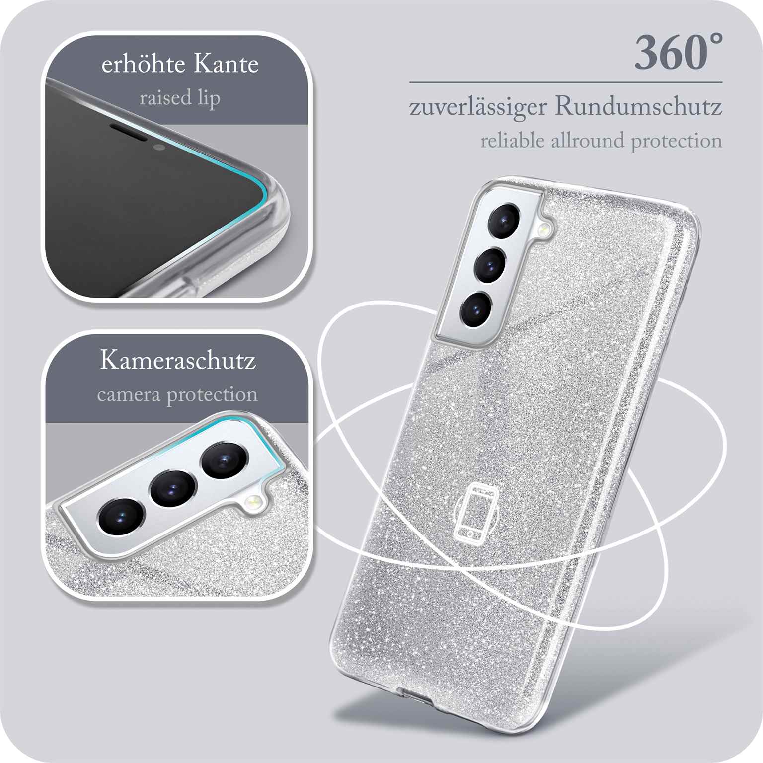 ONEFLOW Glitter Case Samsung Galaxy S21 mit Glitzer Look – Weiteres Produktbild 5