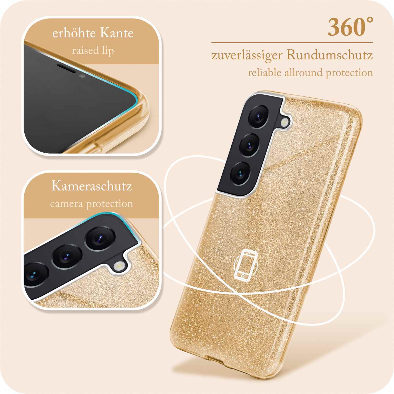 ONEFLOW Glitter Case Samsung Galaxy S22 mit Glitzer Look – Weiteres Produktbild 5