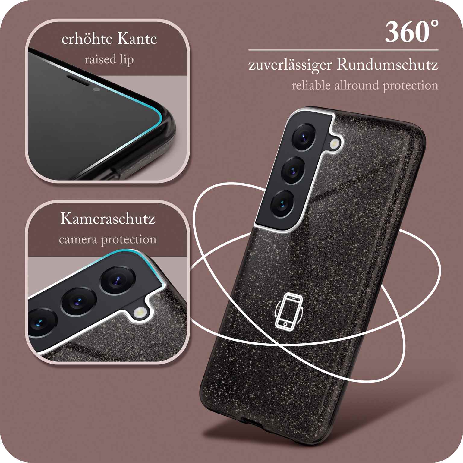 ONEFLOW Glitter Case Samsung Galaxy S22 mit Glitzer Look – Weiteres Produktbild 5