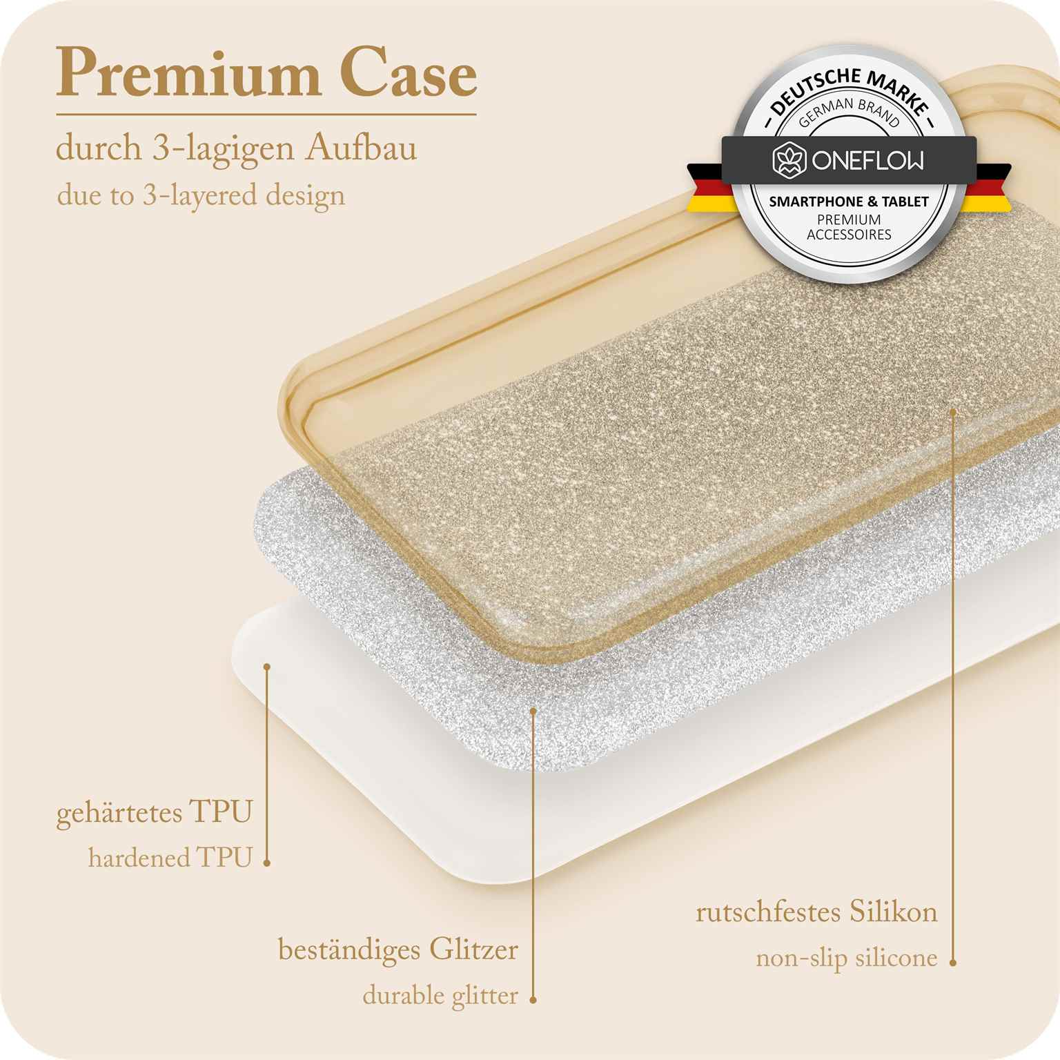 ONEFLOW Glitter Case Samsung Galaxy S23 Ultra mit Glitzer Look – Weiteres Produktbild 3