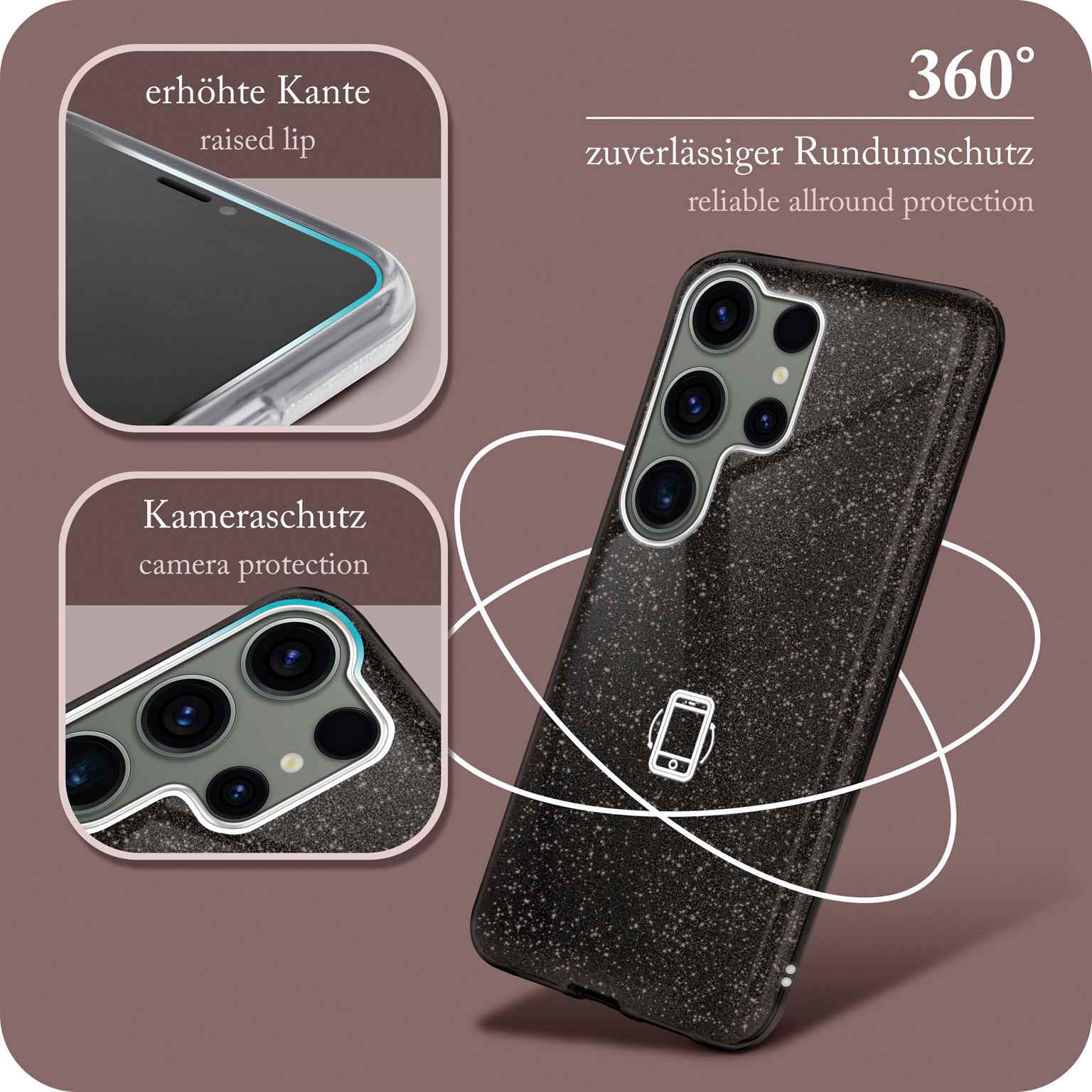 ONEFLOW Glitter Case Samsung Galaxy S23 Ultra mit Glitzer Look – Weiteres Produktbild 5