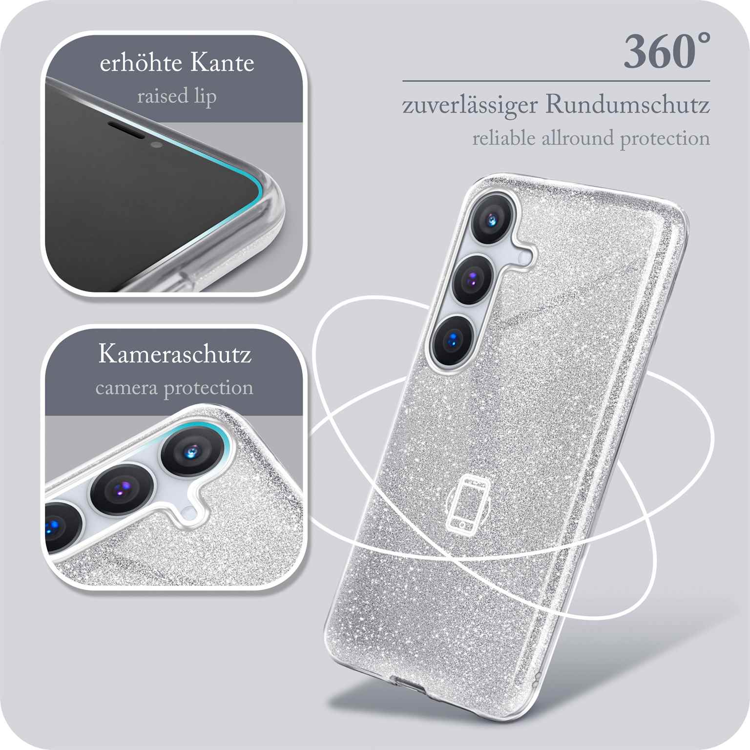 ONEFLOW Glitter Case Samsung Galaxy S24 Plus mit Glitzer Look – Weiteres Produktbild 5