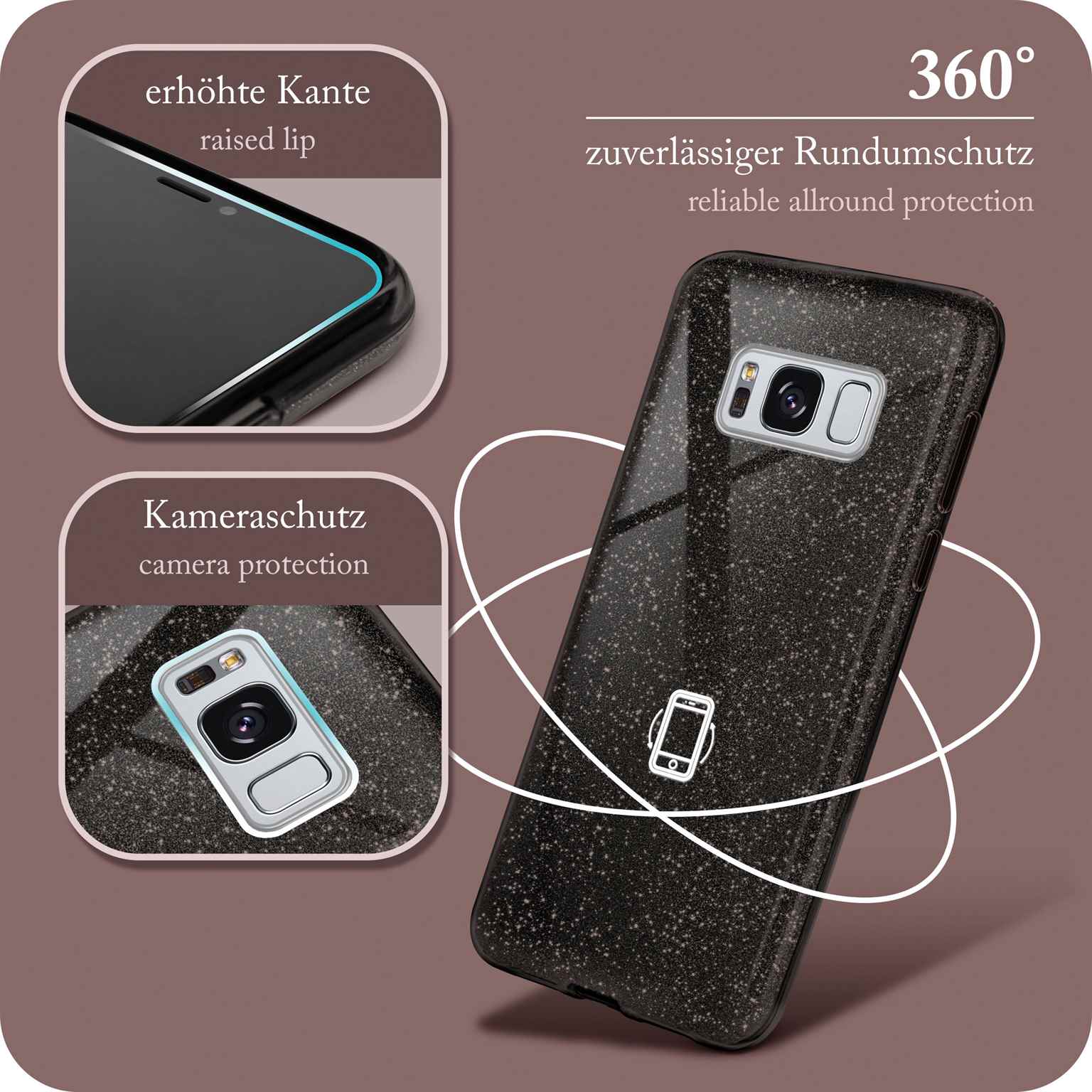 ONEFLOW Glitter Case Samsung Galaxy S8 Plus mit Glitzer Look – Weiteres Produktbild 5