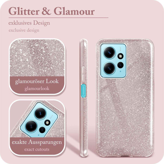 ONEFLOW Glitter Case Redmi Note 12 (4G) mit Glitzer Look – Weiteres Produktbild 2