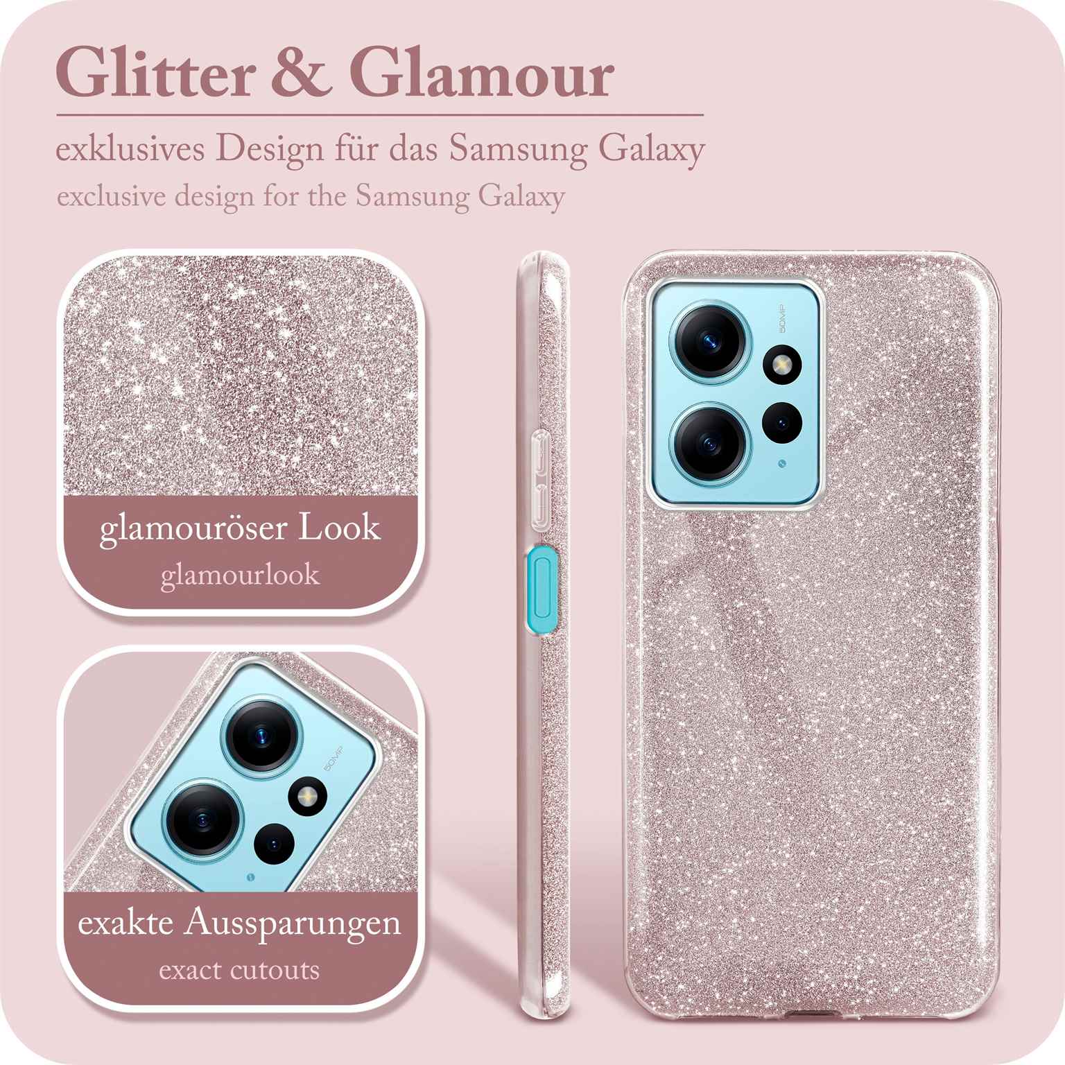 ONEFLOW Glitter Case Redmi Note 12 (4G) mit Glitzer Look – Weiteres Produktbild 2