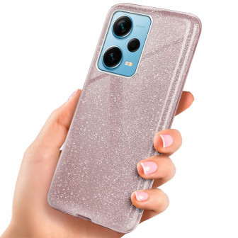 ONEFLOW Glitter Case Redmi Note 12 Pro+ 5G mit Glitzer Look – Gloss - Rosé