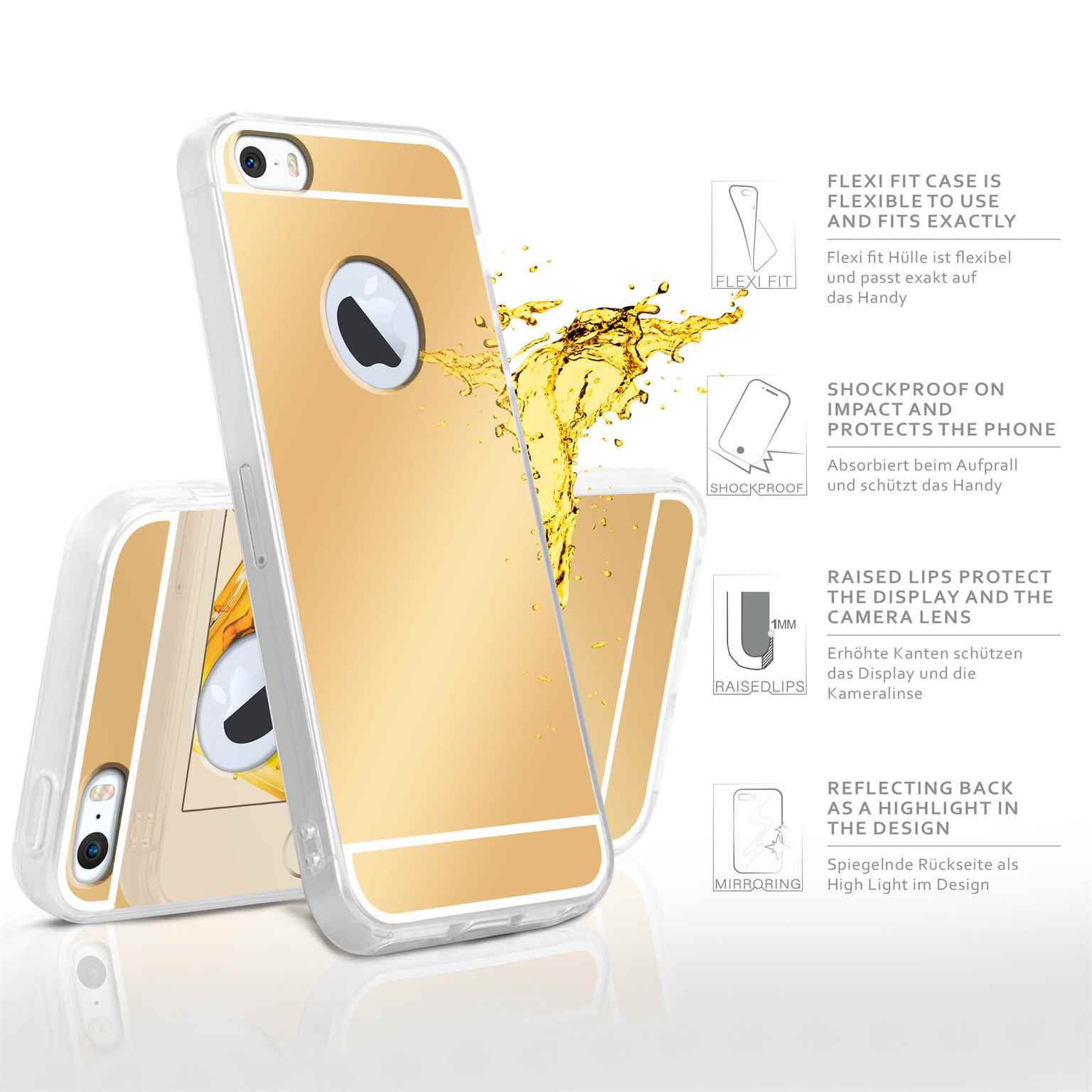 moex Mirror Case iPhone SE (2016) Spiegelhülle – Weiteres Produktbild 2 moex Mirror Case iPhone SE (2016) Spiegelhülle – Weiteres Produktbild 2