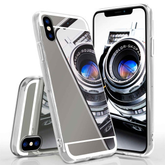moex Mirror Case iPhone X Spiegelhülle – Platin-Schwarz moex Mirror Case iPhone X Spiegelhülle – Platin-Schwarz